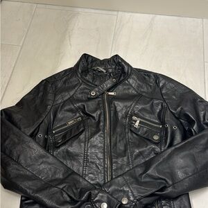 Women’s faux Black Leather Jacket